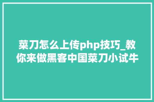菜刀怎么上传php技巧_教你来做黑客中国菜刀小试牛刀