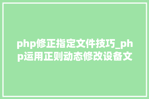 php修正指定文件技巧_php运用正则动态修改设备文件