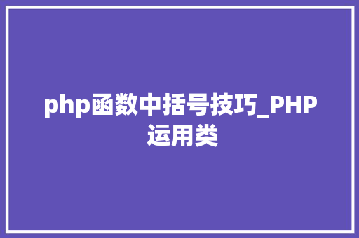 php函数中括号技巧_PHP 运用类