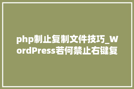 php制止复制文件技巧_WordPress若何禁止右键复制多种方法