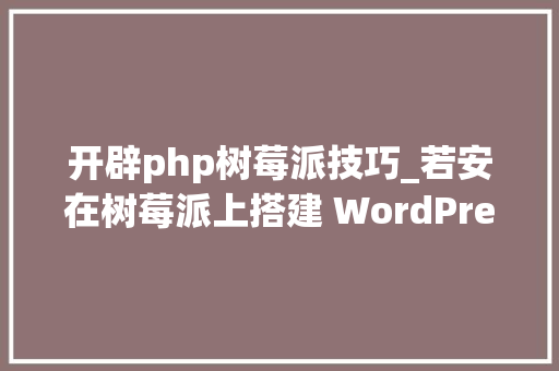 开辟php树莓派技巧_若安在树莓派上搭建 WordPress