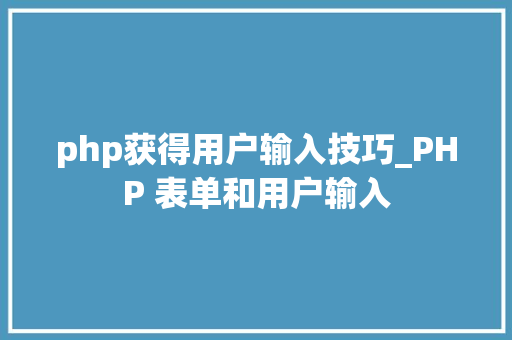 php获得用户输入技巧_PHP 表单和用户输入