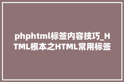 phphtml标签内容技巧_HTML根本之HTML常用标签