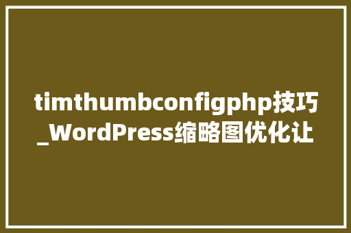 timthumbconfigphp技巧_WordPress缩略图优化让WordPress全部静态化