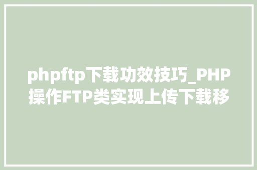 phpftp下载功效技巧_PHP操作FTP类实现上传下载移动创建的方法