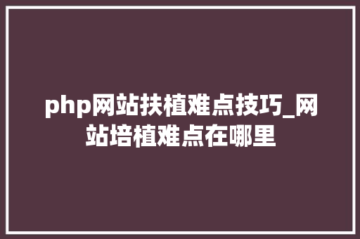 php网站扶植难点技巧_网站培植难点在哪里