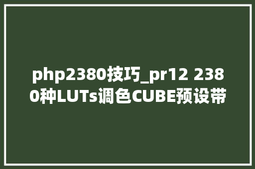 php2380技巧_pr12 2380种LUTs调色CUBE预设带AEPRPSFCPX图文教程下载