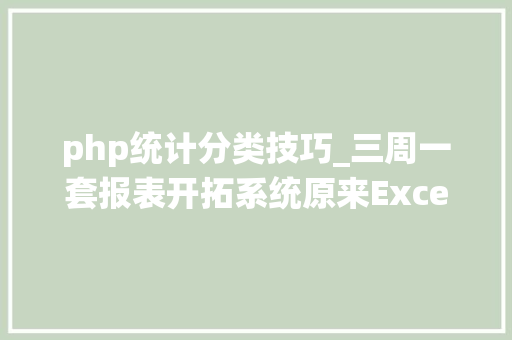 php统计分类技巧_三周一套报表开拓系统原来Excel的顶级替代品是它