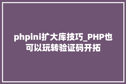phpini扩大库技巧_PHP也可以玩转验证码开拓