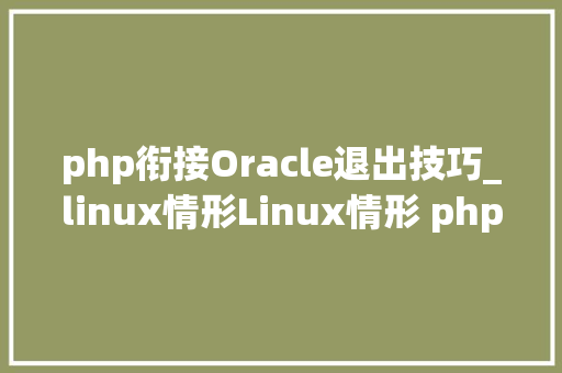 php衔接Oracle退出技巧_linux情形Linux情形 php连接oracle11g数据库