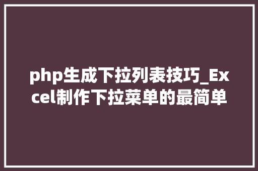 php生成下拉列表技巧_Excel制作下拉菜单的最简单办法