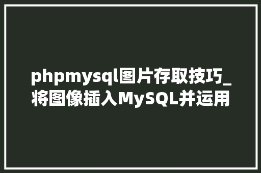 phpmysql图片存取技巧_将图像插入MySQL并运用PHP检索图像