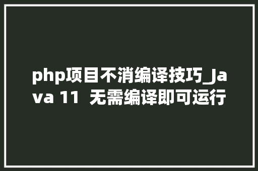 php项目不消编译技巧_Java 11  无需编译即可运行单文件轨范