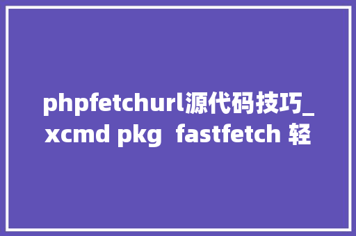 phpfetchurl源代码技巧_xcmd pkg  fastfetch 轻松获取系统信息打造个性化输出