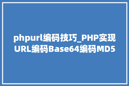 phpurl编码技巧_PHP实现URL编码Base64编码MD5编码的方法