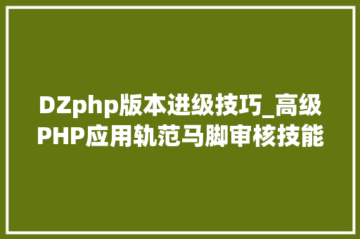 DZphp版本进级技巧_高级PHP应用轨范马脚审核技能