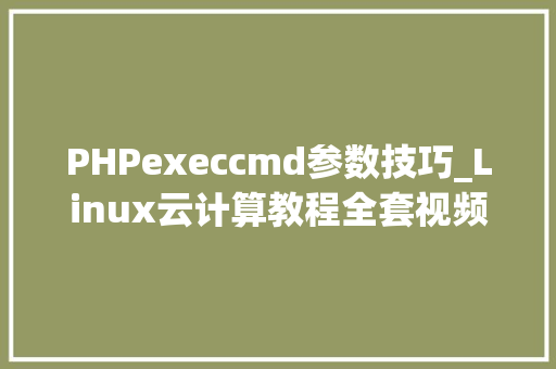 PHPexeccmd参数技巧_Linux云计算教程全套视频合集CMD指令讲解