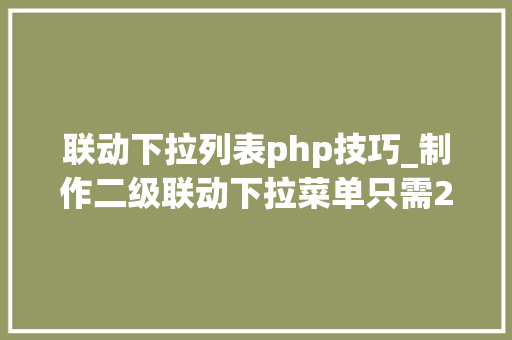 联动下拉列表php技巧_制作二级联动下拉菜单只需2步设置你会么
