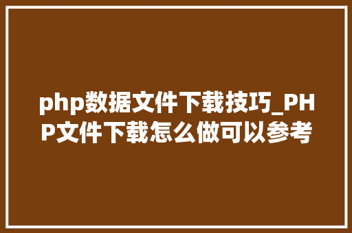 php数据文件下载技巧_PHP文件下载怎么做可以参考一下它