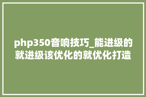php350音响技巧_能进级的就进级该优化的就优化打造完美的天道原型音响