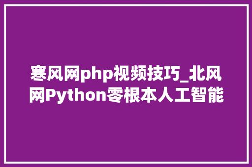 寒风网php视频技巧_北风网Python零根本人工智能就业课程30G视频教程分享