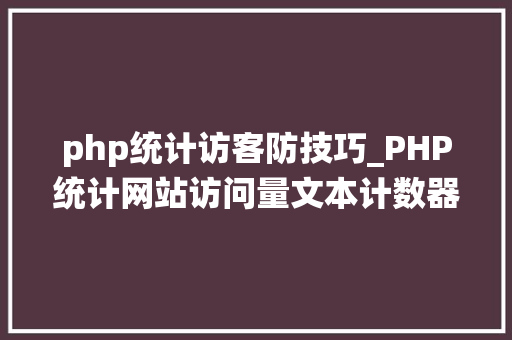 php统计访客防技巧_PHP统计网站访问量文本计数器的实现方法图文视频