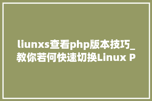liunxs查看php版本技巧_教你若何快速切换Linux PHP版本