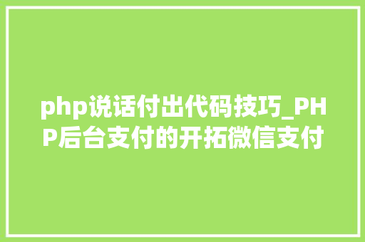 php说话付出代码技巧_PHP后台支付的开拓微信支付和支付宝支付