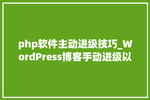 php软件主动进级技巧_WordPress博客手动进级以及自动进级的方法