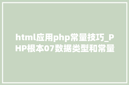 html应用php常量技巧_PHP根本07数据类型和常量