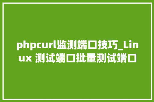 phpcurl监测端口技巧_Linux 测试端口批量测试端口通顺性