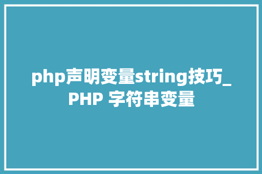 php声明变量string技巧_PHP 字符串变量