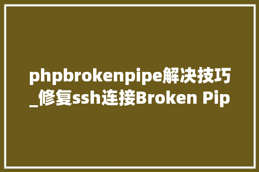 phpbrokenpipe解决技巧_修复ssh连接Broken Pipe Error