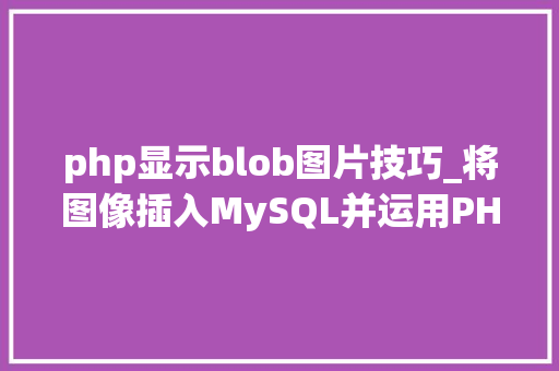 php显示blob图片技巧_将图像插入MySQL并运用PHP检索图像