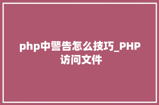 php中警告怎么技巧_PHP 访问文件