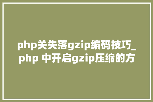 php关失落gzip编码技巧_php 中开启gzip压缩的方法