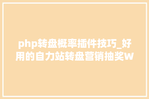 php转盘概率插件技巧_好用的自力站转盘营销抽奖Wordpress插件分享