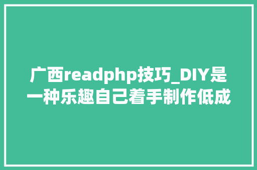 广西readphp技巧_DIY是一种乐趣自己着手制作低成本电动螺丝刀