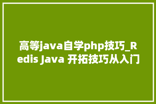 高等java自学php技巧_Redis Java 开拓技巧从入门到高级