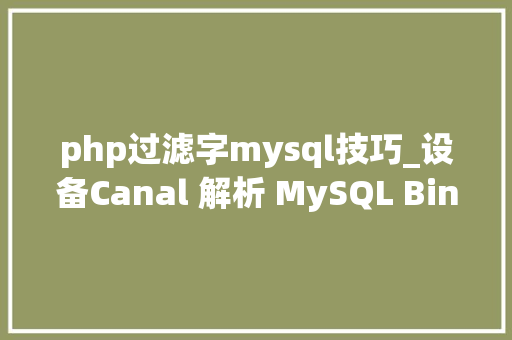 php过滤字mysql技巧_设备Canal 解析 MySQL Binlog 过滤原始操作语句
