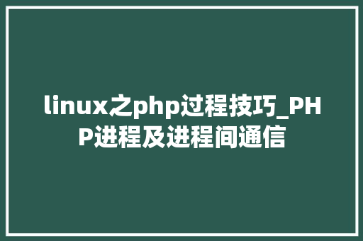 linux之php过程技巧_PHP进程及进程间通信