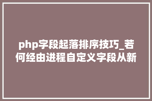 php字段起落排序技巧_若何经由进程自定义字段从新排序WordPress文章