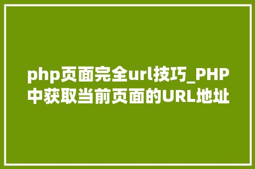 php页面完全url技巧_PHP中获取当前页面的URL地址的方法