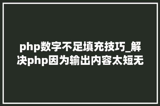 php数字不足填充技巧_解决php因为输出内容太短无法流式Stream输出问题