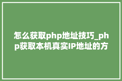 怎么获取php地址技巧_php获取本机真实IP地址的方法及实例代码