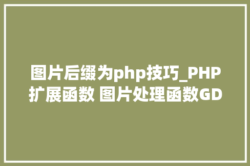 图片后缀为php技巧_PHP扩展函数 图片处理函数GD2