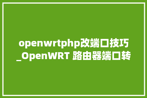 openwrtphp改端口技巧_OpenWRT 路由器端口转发设置