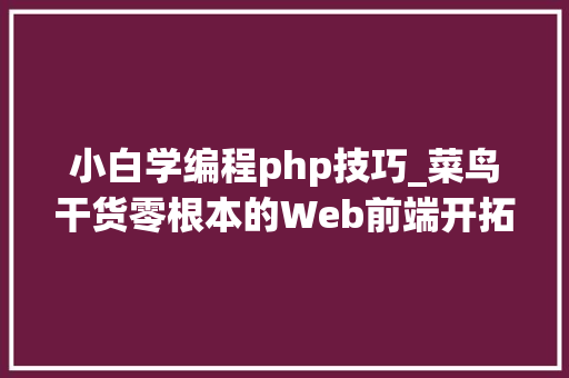 小白学编程php技巧_菜鸟干货零根本的Web前端开拓初学者若何快速入门