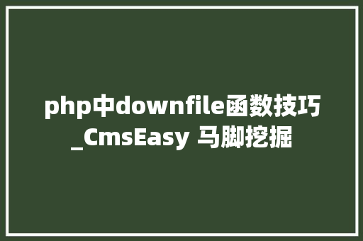 php中downfile函数技巧_CmsEasy 马脚挖掘