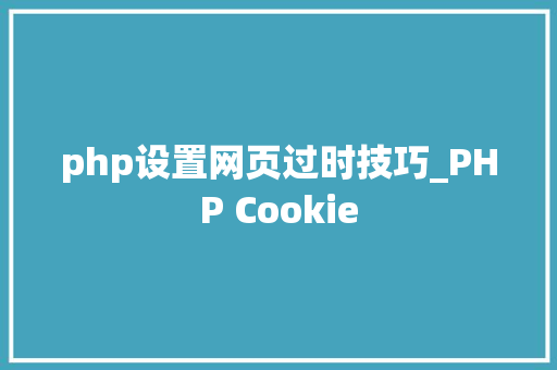 php设置网页过时技巧_PHP Cookie
